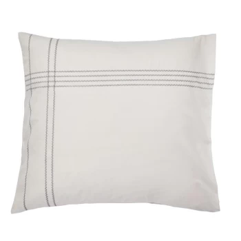 Bedeck of Belfast Faiza 200TC Cotton Emb Square Pillowcase - Charcoal