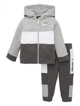 Nike Sportswear Younger Boys Block Taped Tricot Tracksuit Jogger Set - Grey