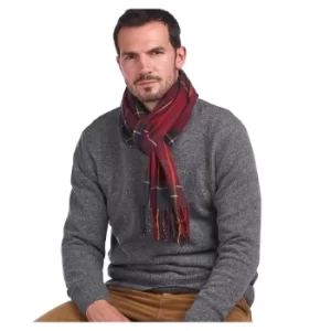 Barbour Mens Galingale Tartan Scarf Red