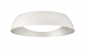 Flush Ceiling Small 18W LED 3000K, 1800lm, Matt White, Silver, White Acrylic