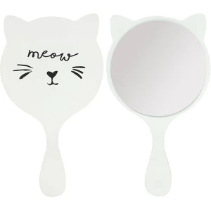 White Cat Mini Handheld Mirror