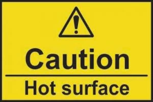 Caut. Hot Surface Sign Rigid 1mm PVC Brd