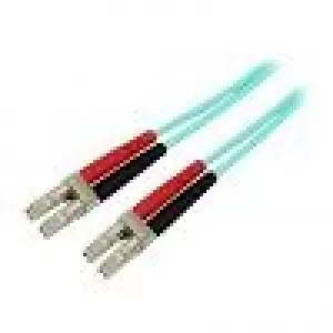 StarTech 10 Gb Aqua Multimode 50125 Duplex LSZH Fiber Patch Cable LCLC 1m