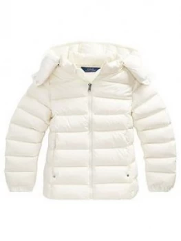 Ralph Lauren Girls Hooded Down Jacket - White