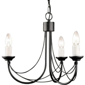 Elstead - Carisbrooke - Chandelier 3 Light Black Finish, E14