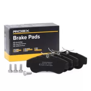 RIDEX Brake pad set NISSAN 402B0702 410602F025,410602F026,410602F027 410604M525,410604M526,410605M325,4106071J25,4106071J26,41060BM425,41060F026