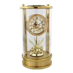 Gold Mantel Clock with Skeleton Movement