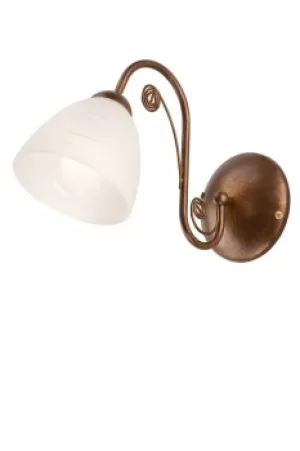 Emilio Wall Light With Glass Shade Brown, 1x E27