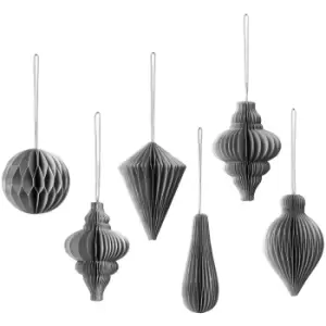 Broste Copenhagen Christmas Mix Baubles - Set of 6 - Silver