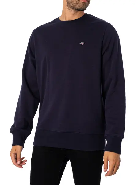 Gant Shield Crew Neck Sweatshirt Evening Blue S