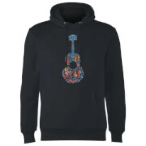 Coco Guitar Pattern Hoodie - Black - M