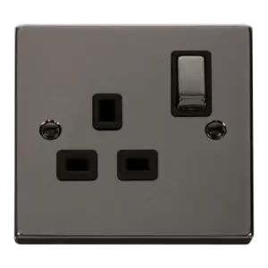 Click Scolmore Deco 13A 1 Gang Plug Socket - VPBN535BK