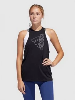 adidas Tech Badge Of Sport Tank - Black, Size XS, Women