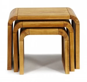 Linea Oak Lounge Nest of End Tables White