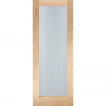 Mexicano Pattern 10 Internal Glazed Unfinished Oak 1 Lite Door - 838 x 1981mm