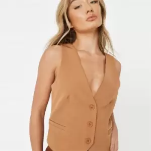 Missguided Length Waistcoat - Neutral