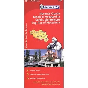 Slovenia, Croatia, Bosnia - Michelin National Map 736 Map Sheet map 2012