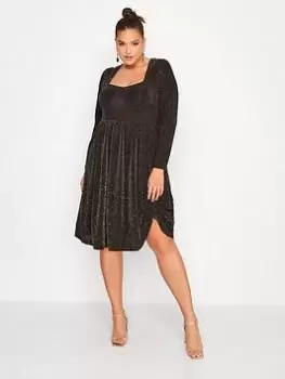 Yours Sweetheart Brillo Dress Gold, Black, Size 26-28, Women