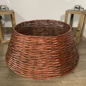 67cm x 26cm Large Mahogany Wicker Willow Christmas Tree Skirt - Samuel Alexander