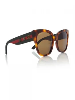 Gucci Tortoise GG0059S rectangle sunglasses GreenBrown