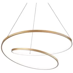 Idealluxlighting - Ideal Lux oz Dimmable Swirl 60cm Integrated LED Pendant Ceiling Light Brass, 3000K