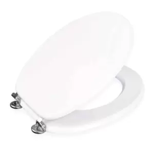 Showerdrape Oxford Toilet Seat - White & Chrome