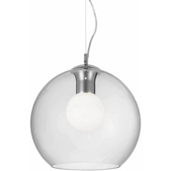 Ideal Lux Lighting - Ideal Lux Nemo Clear - 1 Light Medium Globe Ceiling Pendant Clear, E27