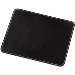 Hama Black Leather Look Mouse Pad with White Stitching Non Slip