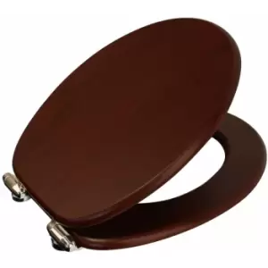 Wood Effect 'Norfolk' Soft Close Toilet Seat, Mahogany - Mahogany