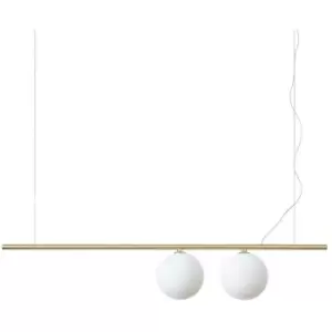 Ideal Lux perline 2 Light Bar Pendant Ceiling Light Brass