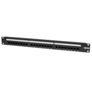 Tripp Lite N252-024 24-Port 1U Rack-Mount Cat6/Cat5 110 Patch Panel 568B RJ45 Ethernet TAA