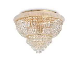 Dubai Indoor 24 Lights Flush Chandelier Ceiling Lamp Gold, E14