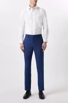 Mens Slim Fit Blue Birdseye Suit Trouser