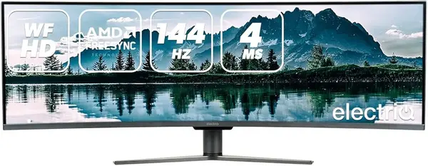 electriQ 49" eiq-49SUWD144FSHQ Full HD QLED UltraWide Curved LED Monitor