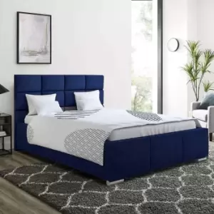 Gerali Bed King Plush Velvet Blue