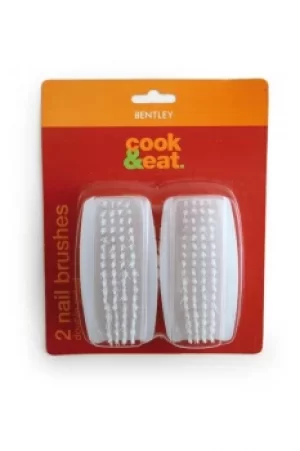 Original Bentley KGCL1902 Double Sided Plastic Nail Brush White Pack of 2