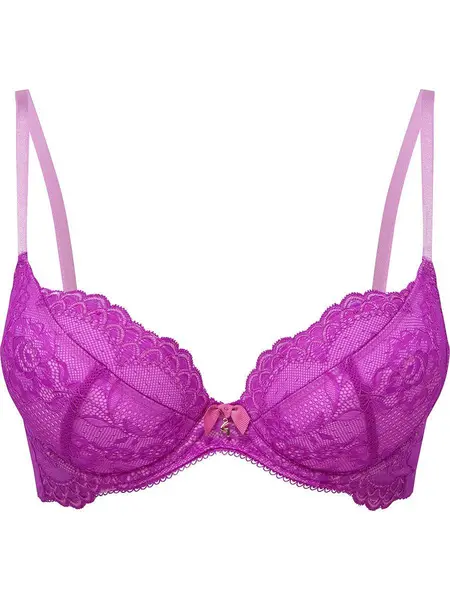 Gossard Superboost Lace Padded Plunge Bra Fuchsia