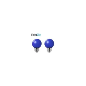 4W Blue LED Golf Ball Modern Coloured Light Bulb E27 (Pack of 2)