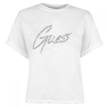 Guess Guess Diamante Crop Top - White