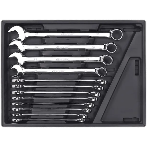 Sealey TBT37 Tool Tray Combination Spanner Set 12pc - Metric