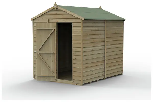 Forest 4Life Wooden Overlap Windowless Apex Shed - 8 x 6ft