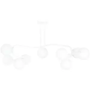 Emibig Ragi White Globe Ceiling Light with White Glass Shades, 9x E14