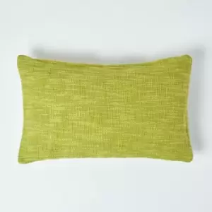 Homescapes - Nirvana Cotton Green Rectangular Cushion Cover, 30 x 50cm - Green