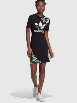 adidas Originals HER Studio T-Shirt Dress - Multi, Black, Size 12, Women