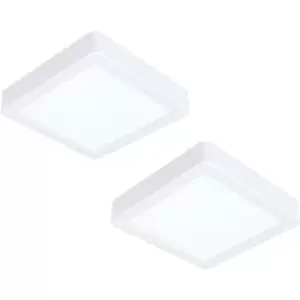 2 PACK Wall / Ceiling Light White 160mm Sqaure Surface Mounted 10.5W LED 3000K