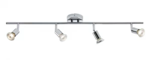 KnightsBridge Ceiling Light GU10 50 Watt 4 Spotlight Bar Chrome LED Compatible