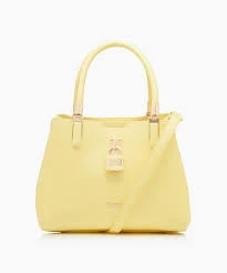 Dune 'Drayyson' Padlock Tote Bag - yellow