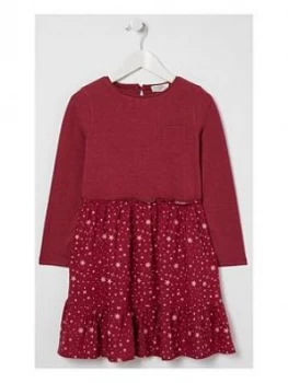 FatFace Girls Olivia Star Print Dress - Berry, Size 7-8 Years, Women