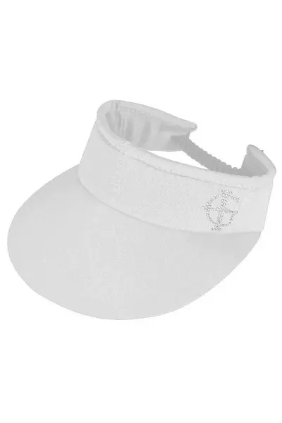 Island Green Diamante Logo Spiral Sun Visor White