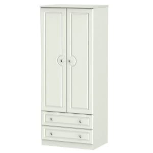 Robert Dyas Montego Ready Assembled 2-Door 2-Drawer Gents Wardrobe - Ash Grey